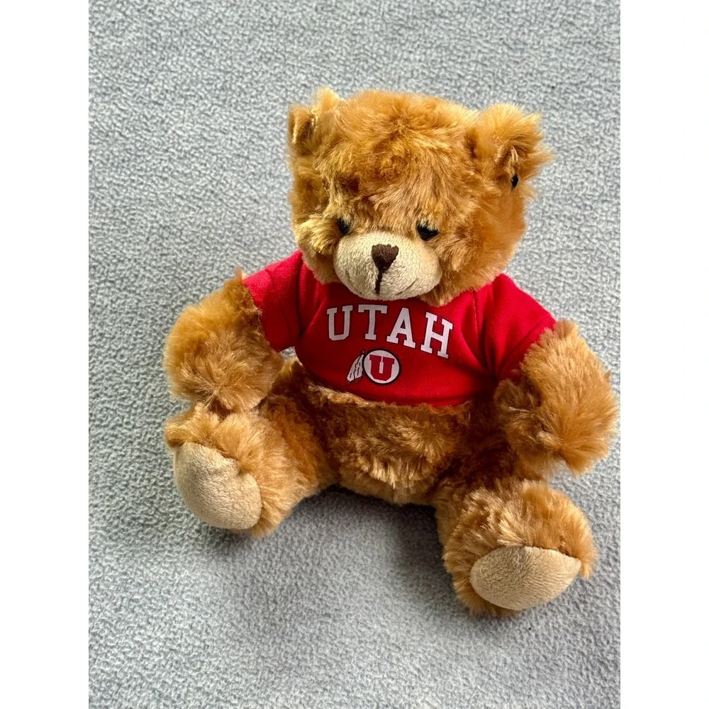 Plushland University of Utah Utes Teddy Bear Red Shirt Mascot Plush 6 inch